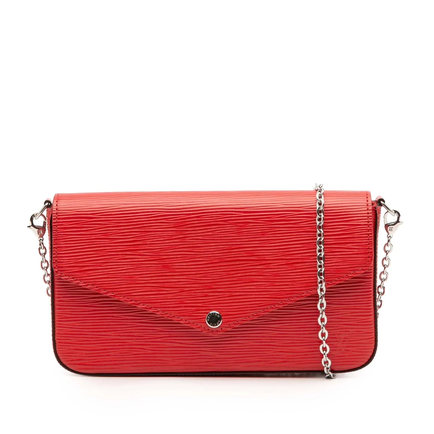 Red Louis Vuitton Epi Pochette Felicie Crossbody Bag