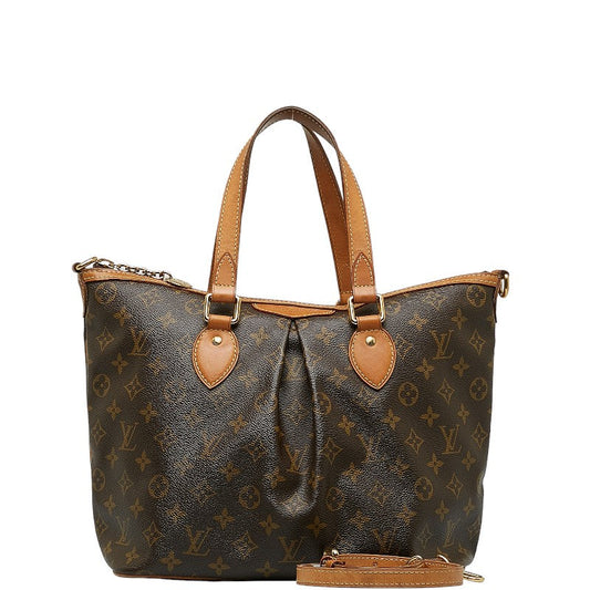 Louis Vuitton Monogram Palermo PM Handbag 2WAY M40145 Brown PVC Leather Louis Vuitton