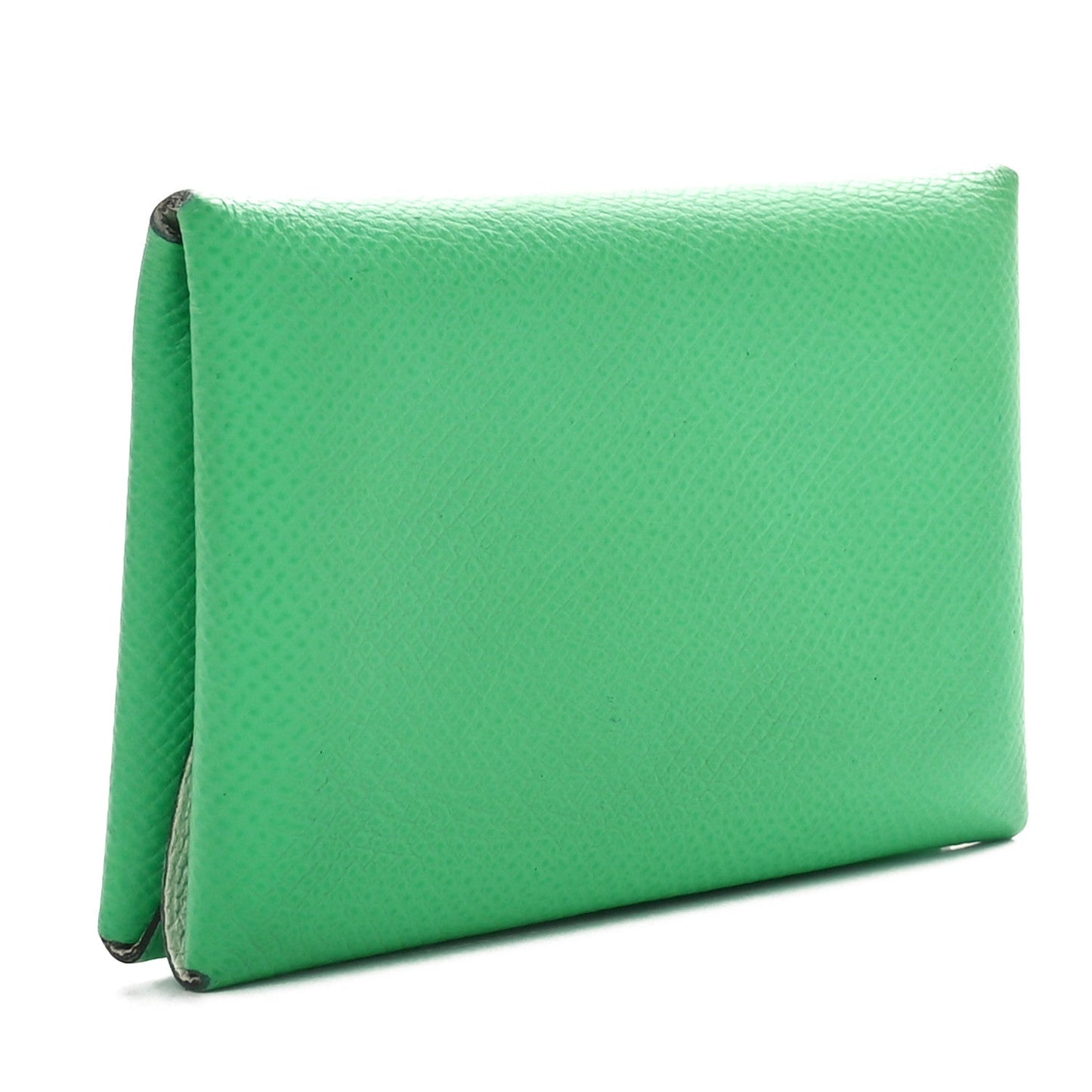 Hermes Epsom Verso Calvi Duo Card Case Vert Comics Vert Fizz