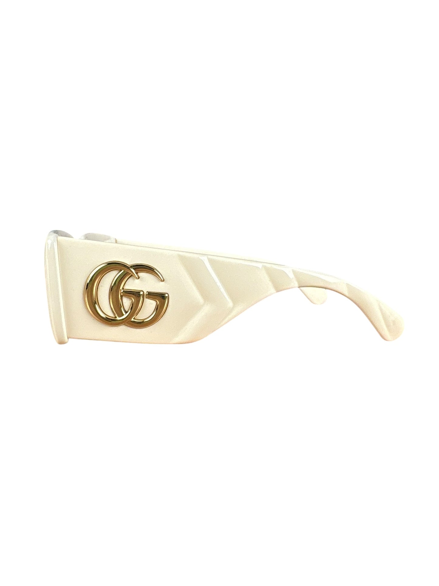 Gucci Large Frame Gold Logo Sunglasses