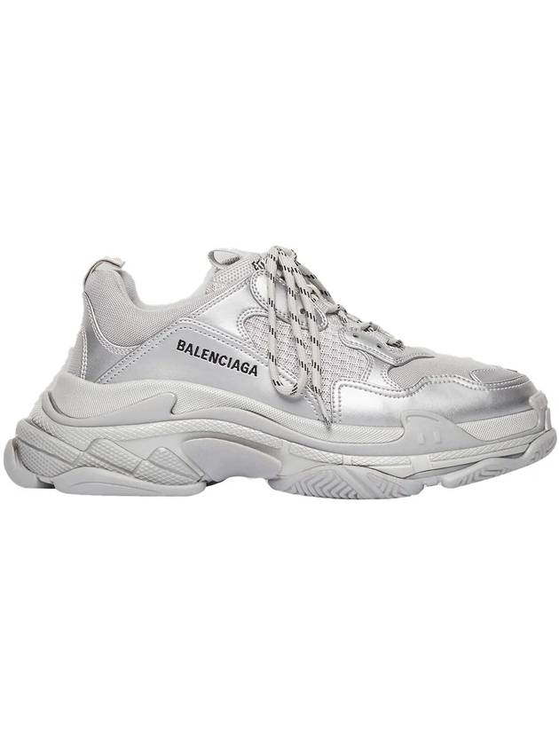 Luxury Balenciaga Trending 2026 Triple S Low Top Sneakers Silver Metallic