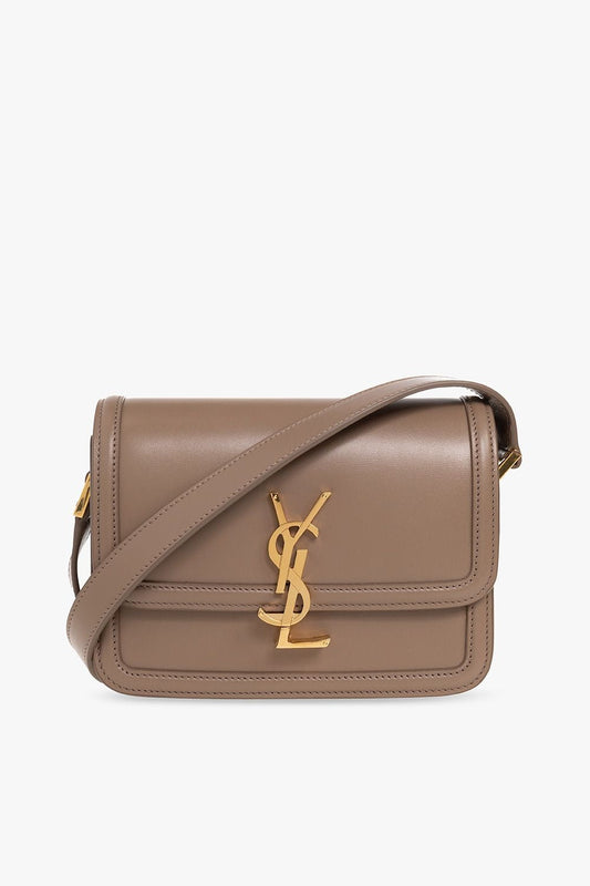 Luxury Saint Laurent Trending 2025 Women's Logo Small Crossbody Bag in Taupe | 6343060SX0J2346