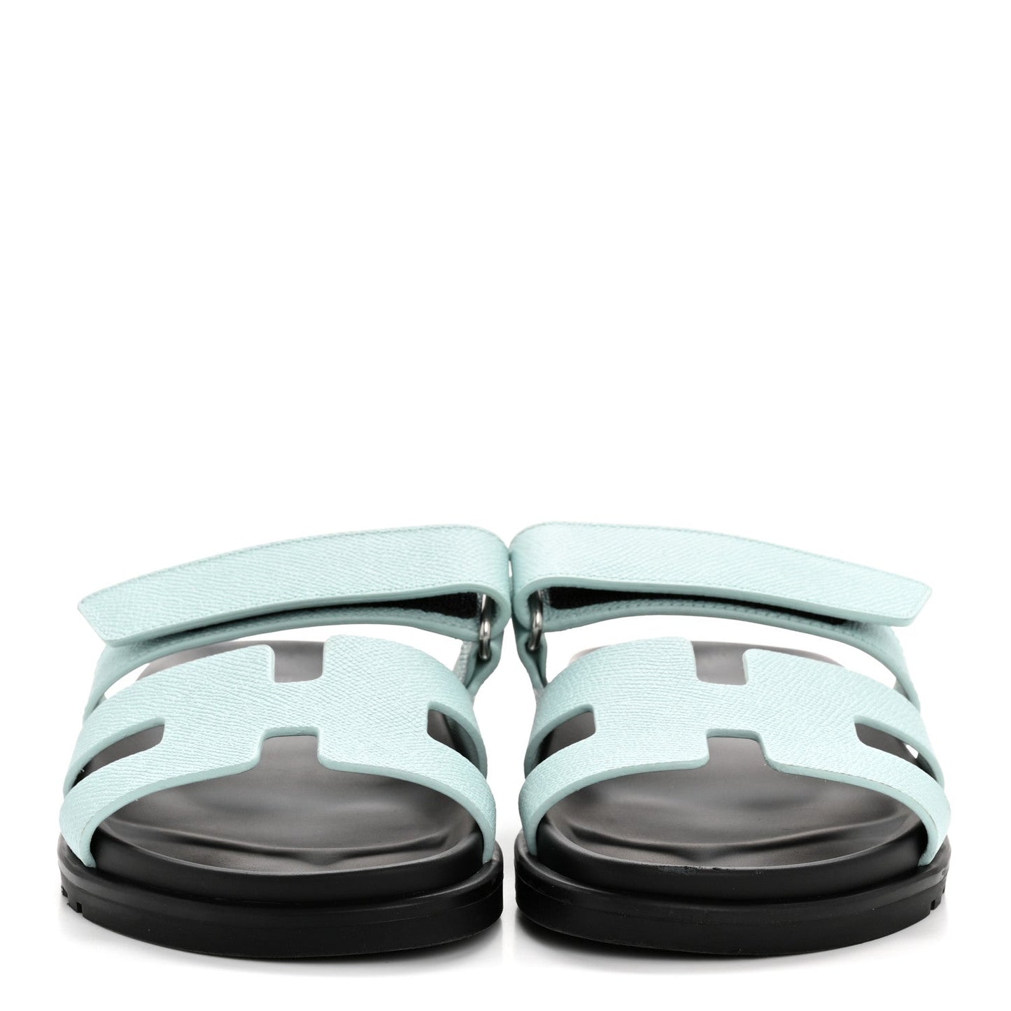 Hermes Epsom Womens Chypre Sandals 35.5 Bleu Cristaux