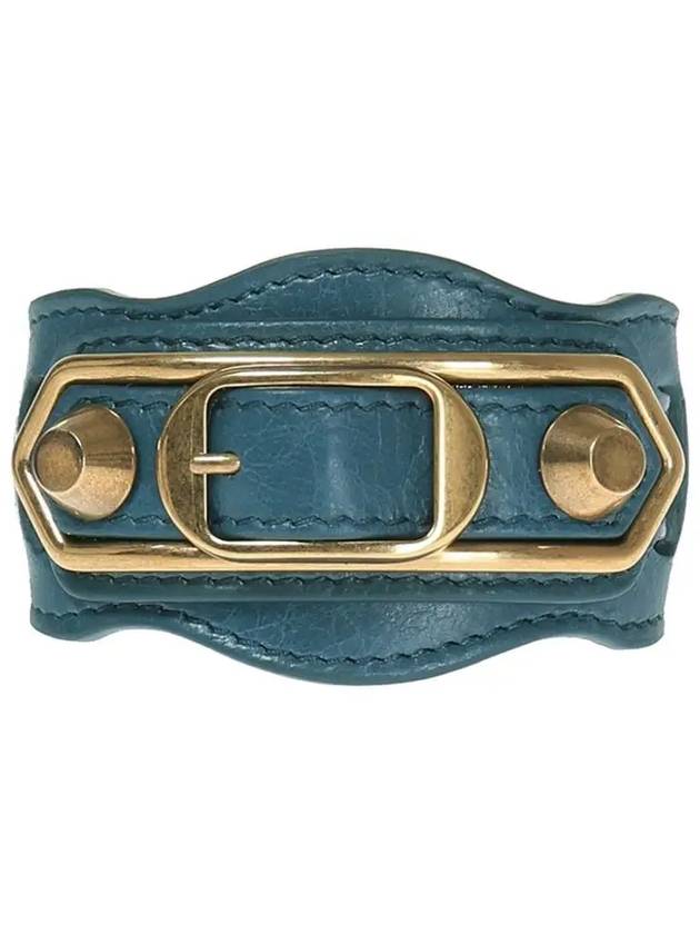 Luxury Balenciaga Trending 2026 Giant Gold Buckle Bracelet Blue