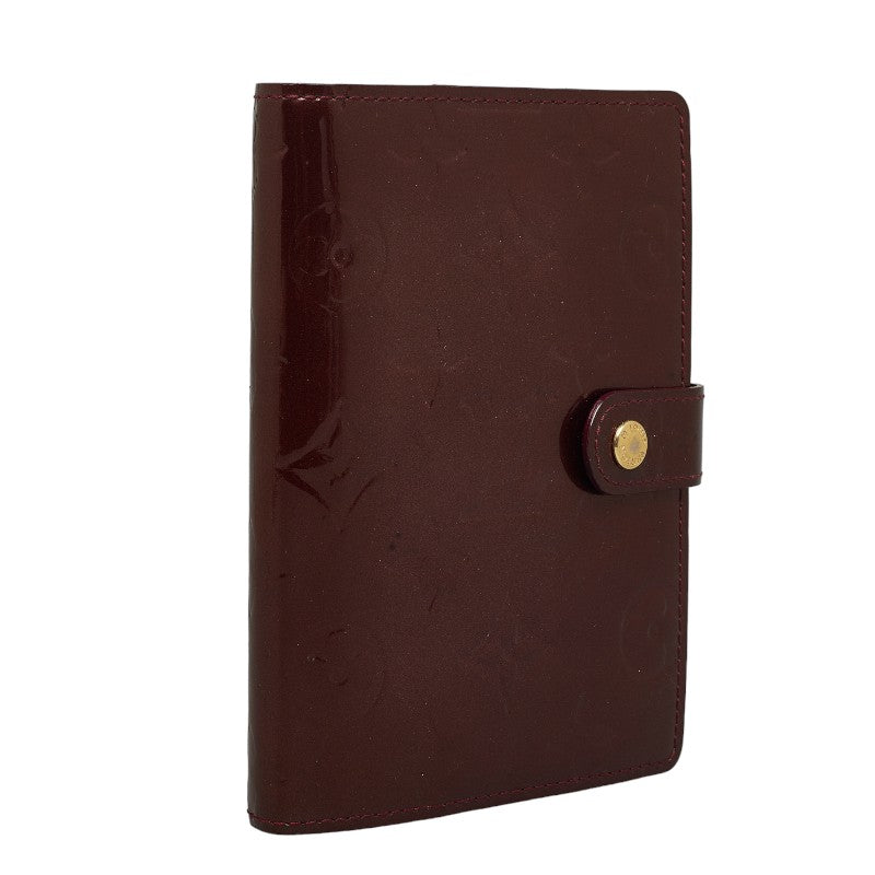 Louis Vuitton Monogram Verney Agenda PM Handbook Cover R21072 Amarant Brown Pearl Patent Leather Louis Vuitton