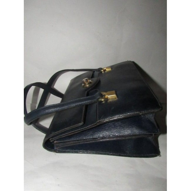 Gucci Vintage Pursesdesigner Purses Navy Blue Leather Satchel