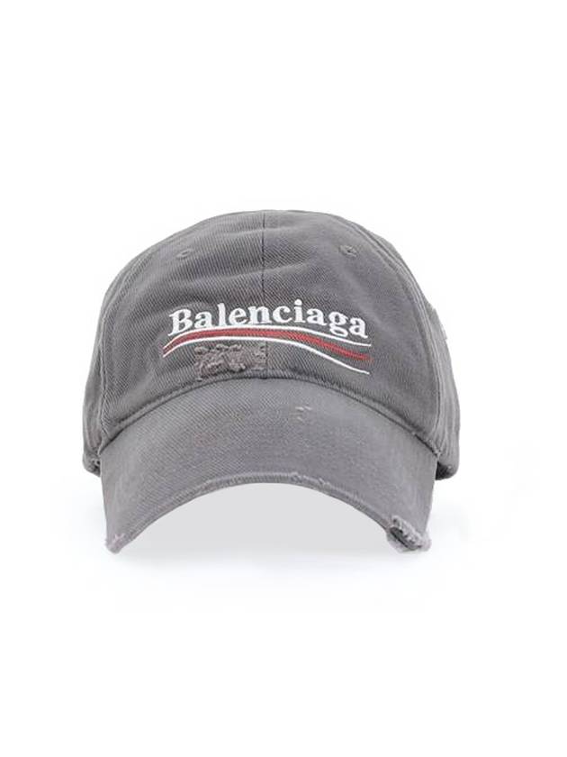 Luxury Balenciaga Trending 2026 Wave Logo Cotton Drill Ball Cap Smokey Grey