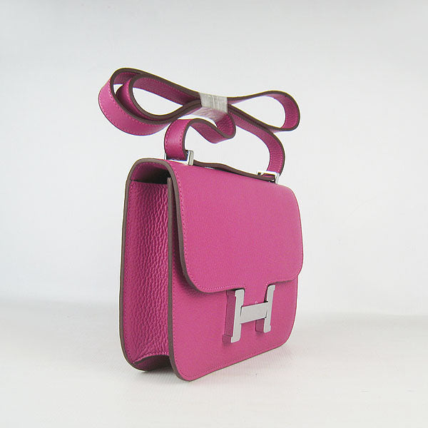 Luxury Hermes Constance Cowskin Leather Bag H017 peach silver