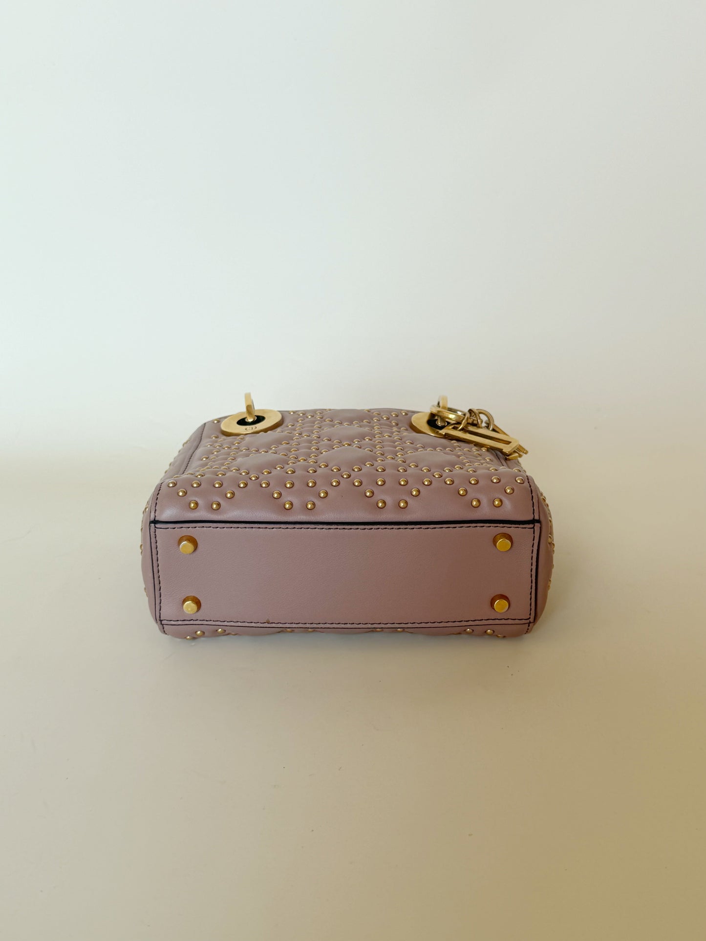 Christian Dior Calfskin Cannage Studded Supple Lady Dior