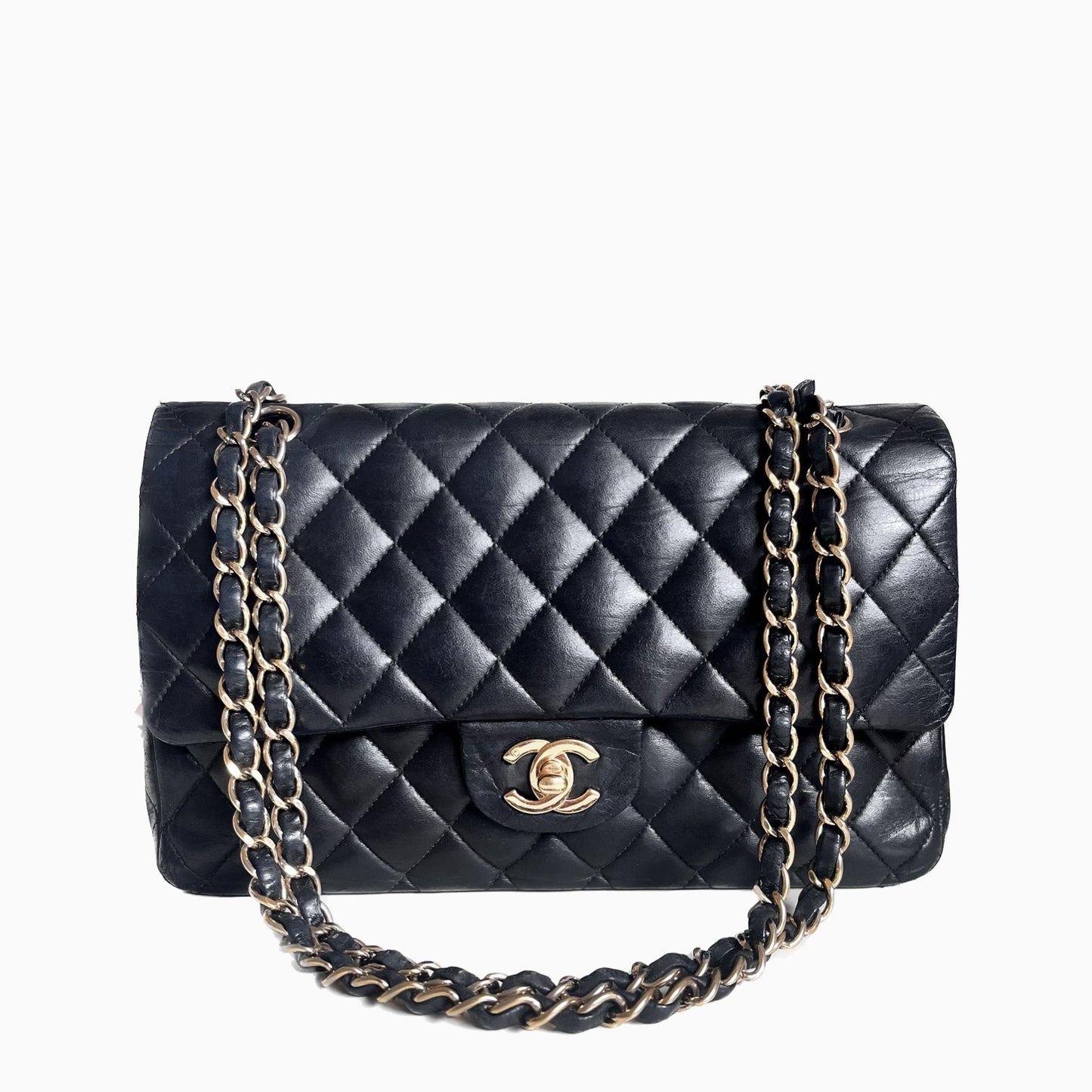 Chanel Timeless/ Classic Flap Medium Black with 24k Gold Plated Hardware