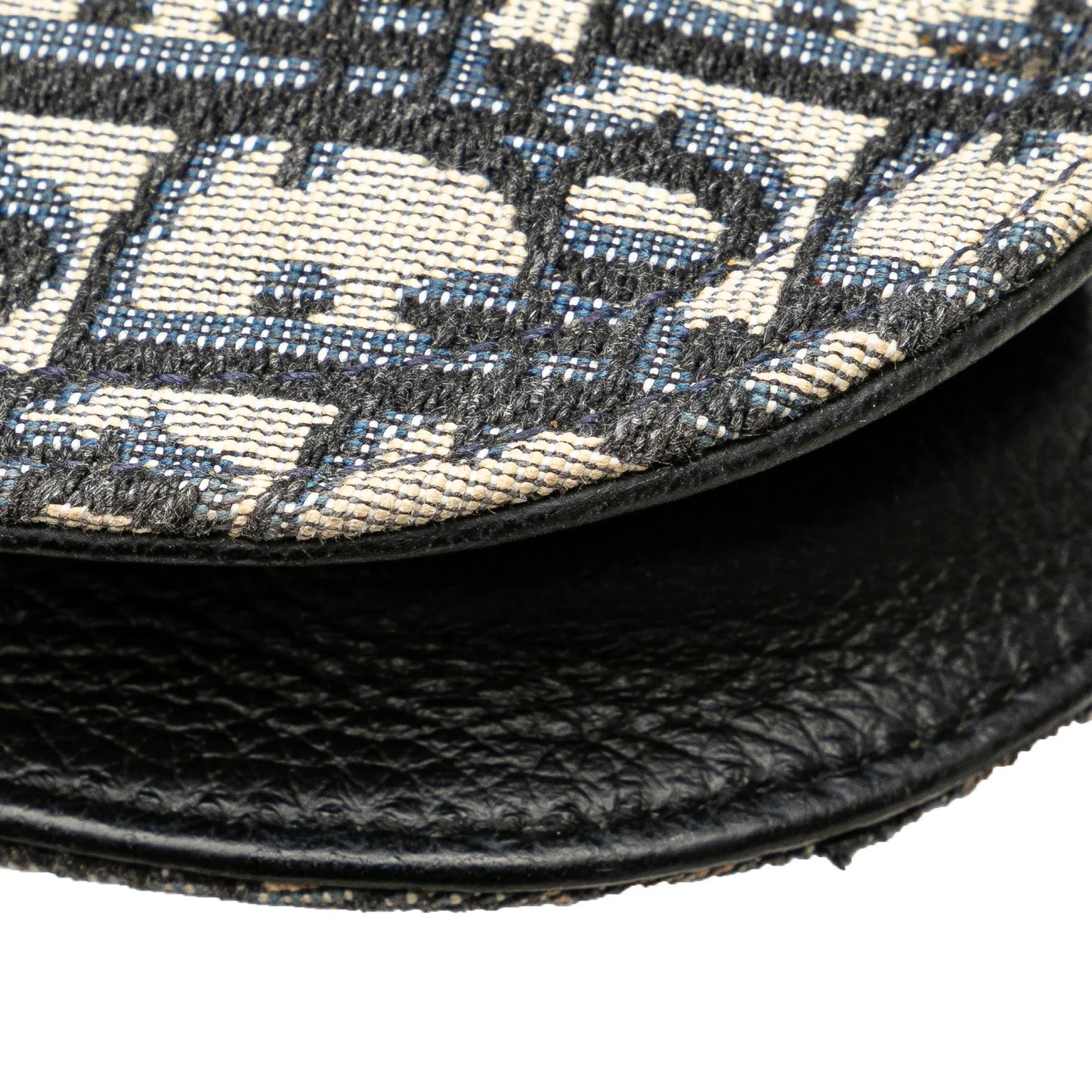 Blue Dior Oblique Canvas Saddle Messenger Bag