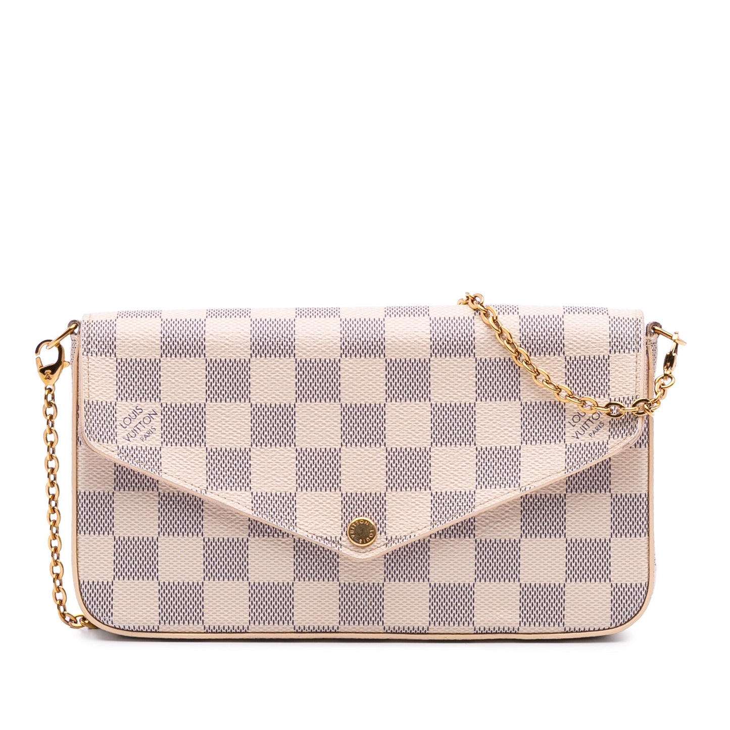 White Louis Vuitton Damier Azur Pochette Felicie Crossbody Bag