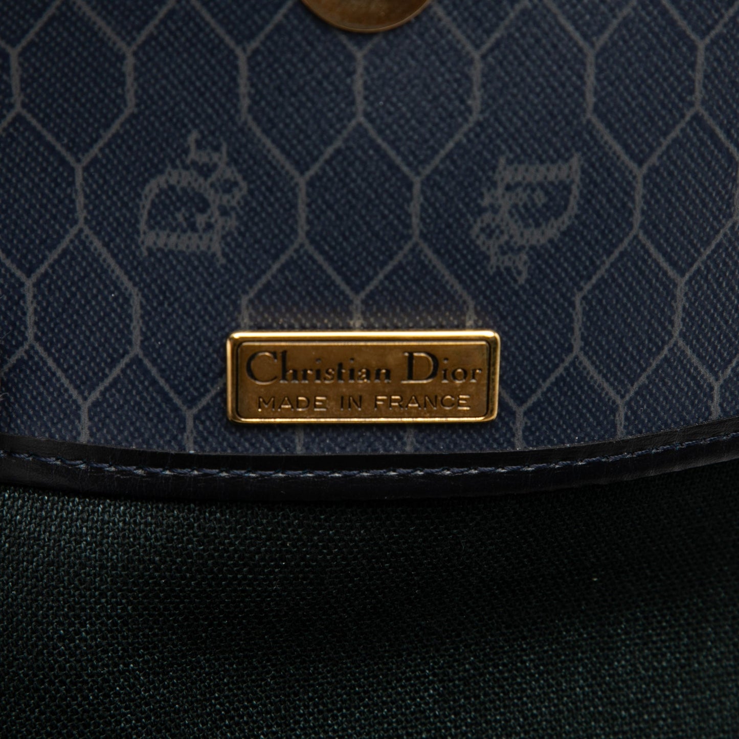 Blue Dior Honeycomb Coated Canvas Crossbody
