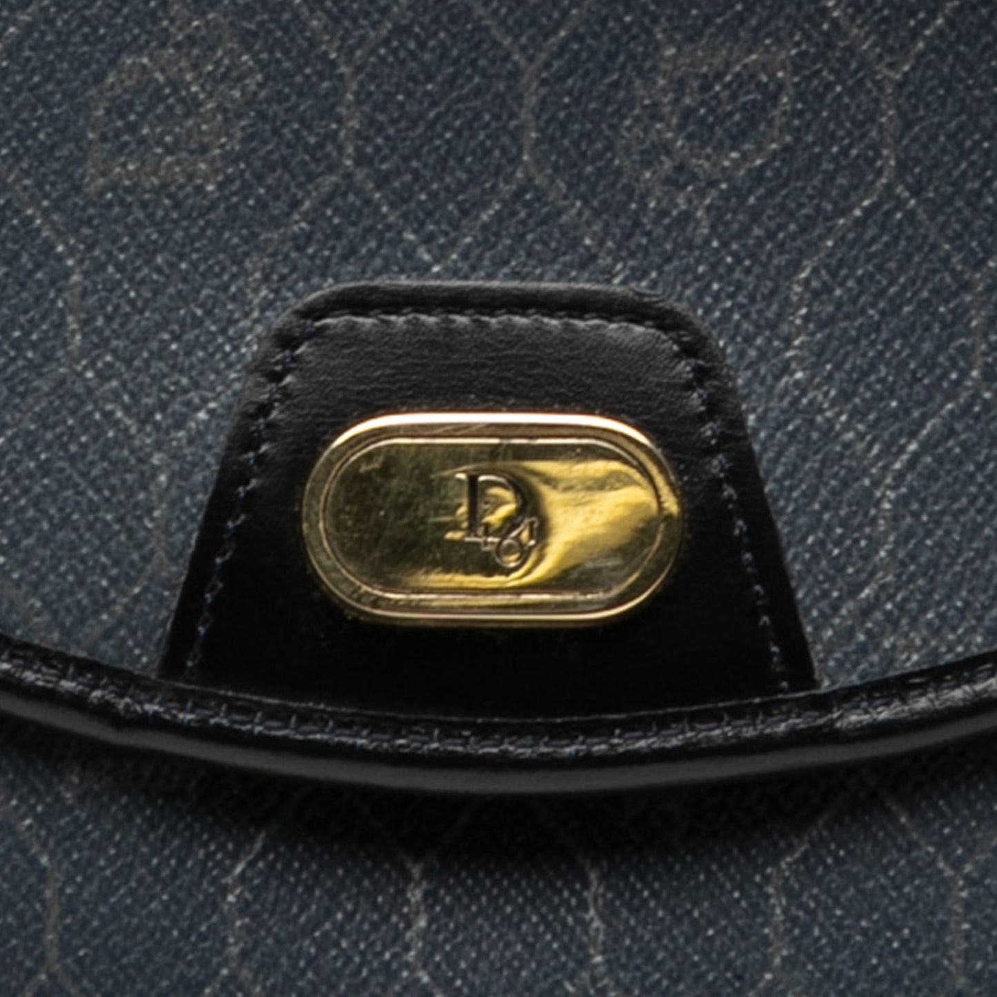 Blue Dior Honeycomb Coated Canvas Crossbody