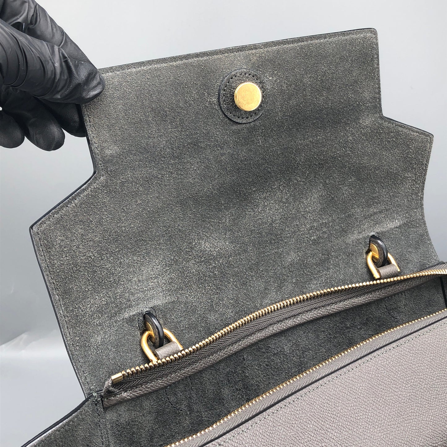 Celine Mini Belt Bag Grey Grained Leather Handbag
