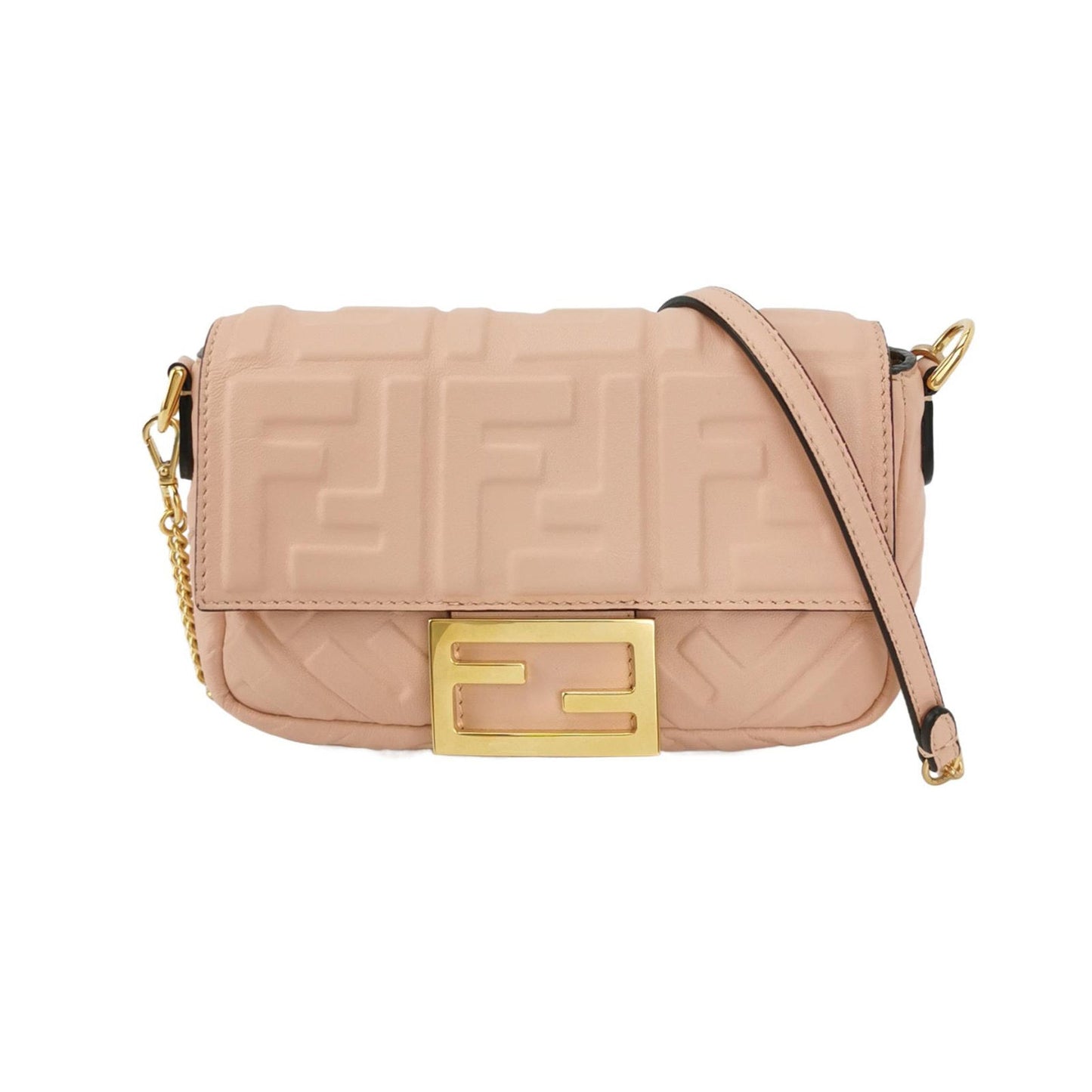 Fendi Baguette Mini Light Pink Nappa Leather Crossbody Bag