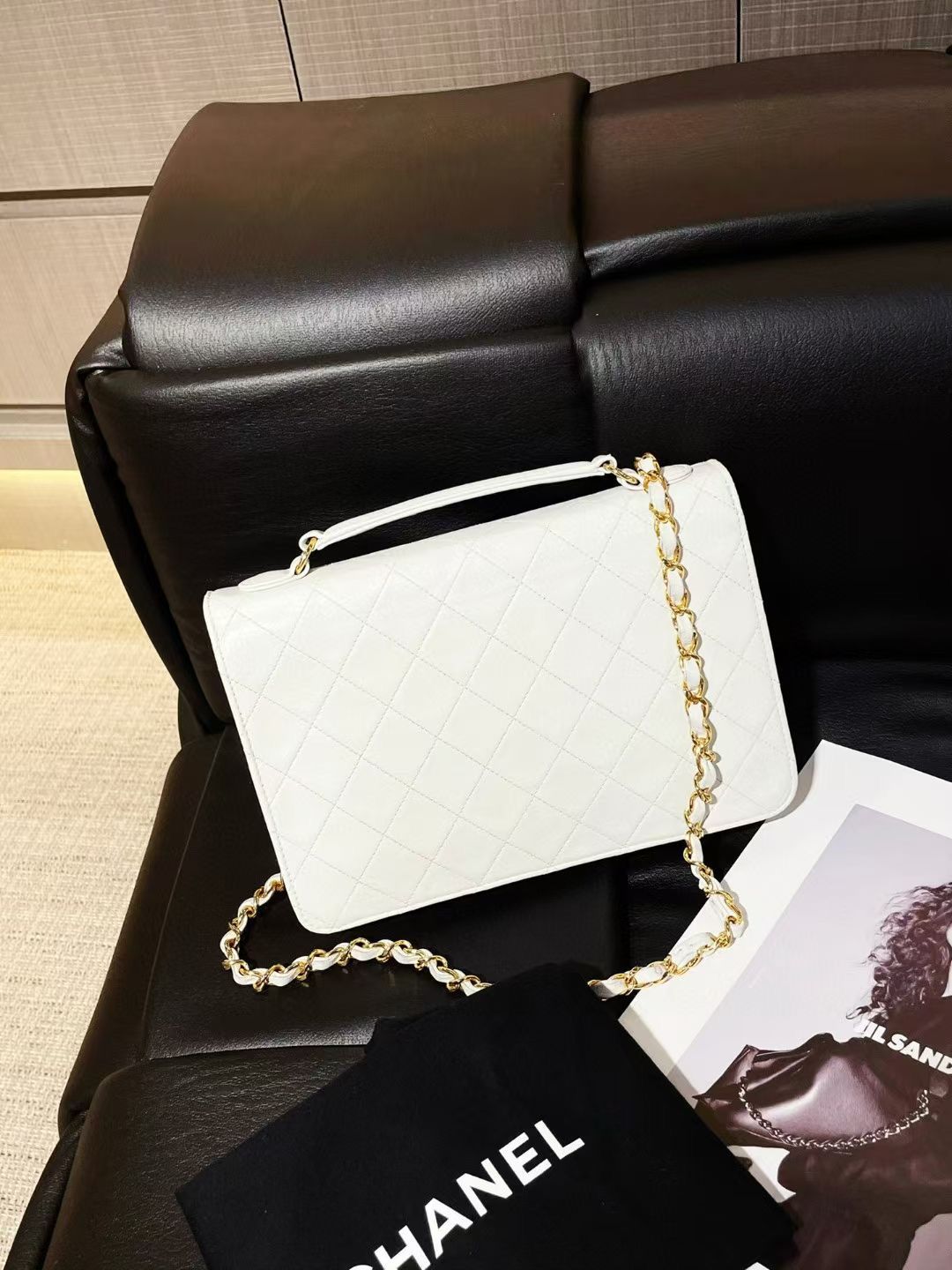 Chanel  Timeless Classic CC Double Turn Lock Bag White