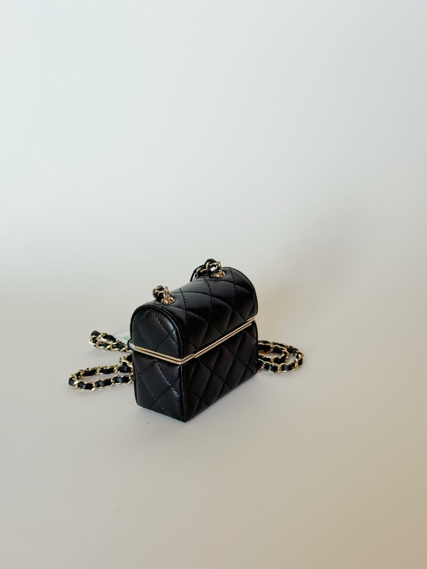 Chanel Lambskin Quilted Box With Chain