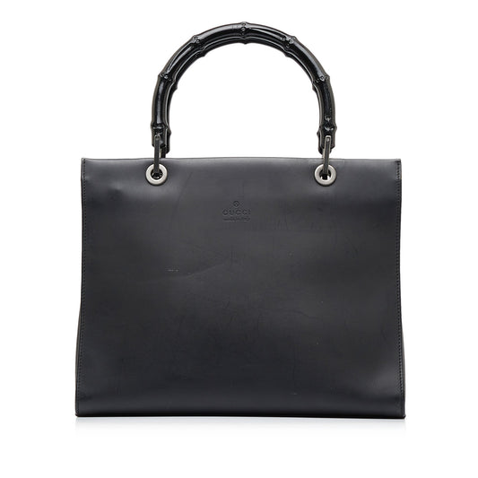 Gucci Bamboo Black Leather Shoulder Bag Style 3