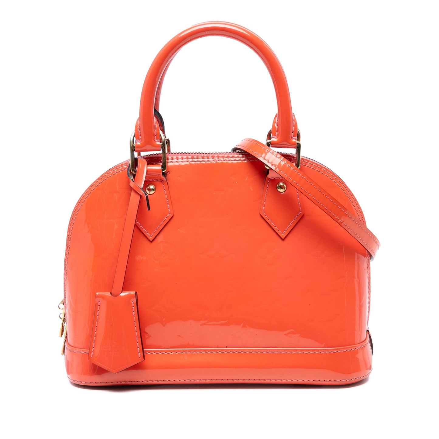 Orange Louis Vuitton Monogram Vernis Alma BB Satchel