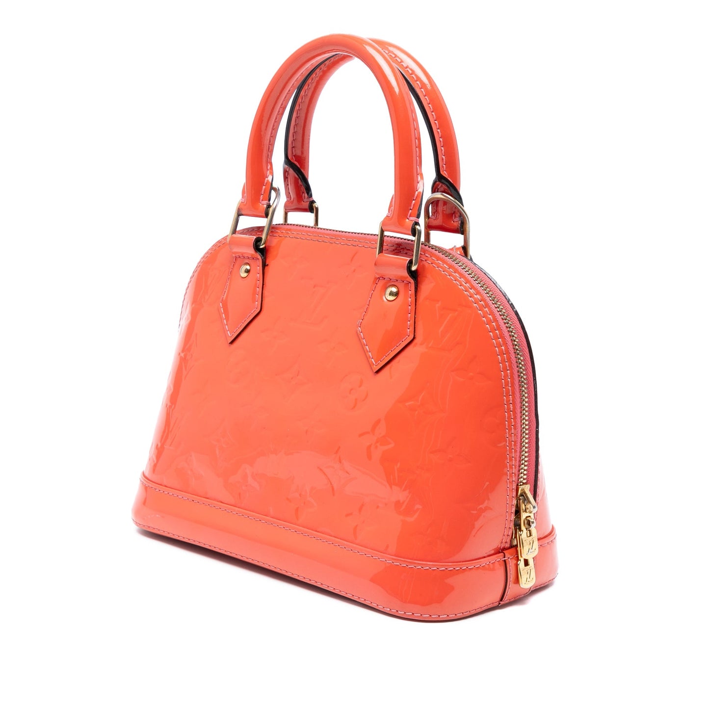 Orange Louis Vuitton Monogram Vernis Alma BB Satchel