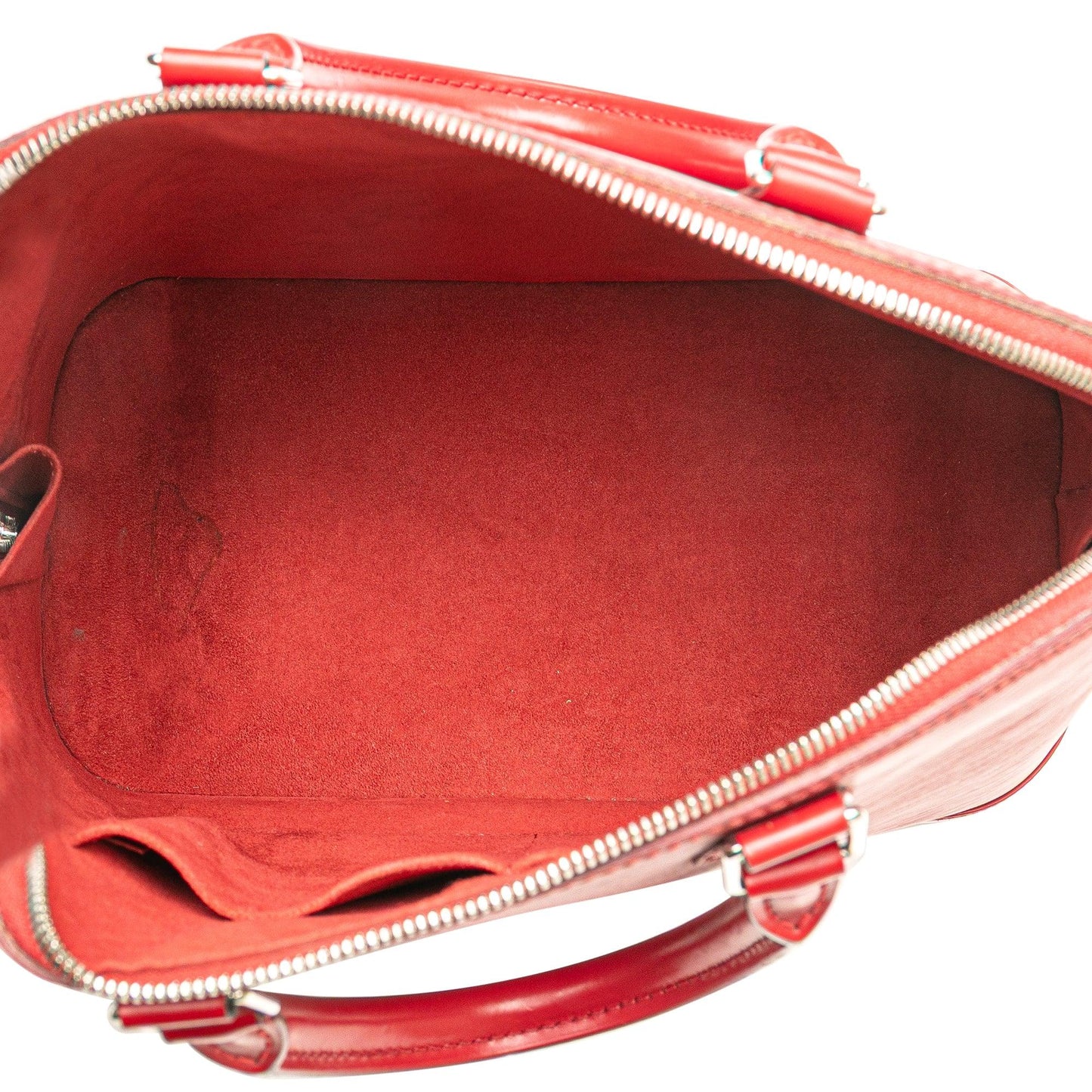 Red Louis Vuitton Epi Alma MM Handbag