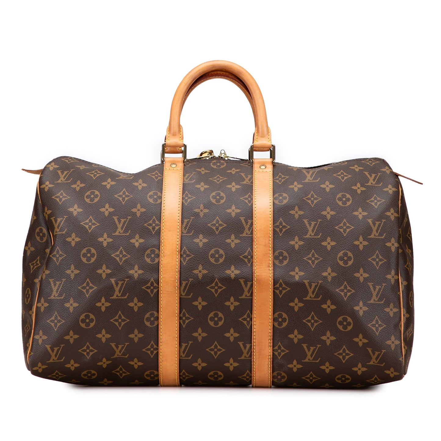 Brown Louis Vuitton Monogram Keepall 45 Travel Bag