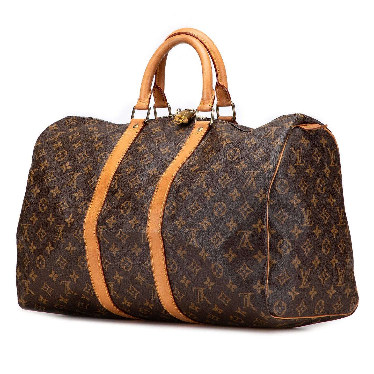 Brown Louis Vuitton Monogram Keepall 45 Travel Bag