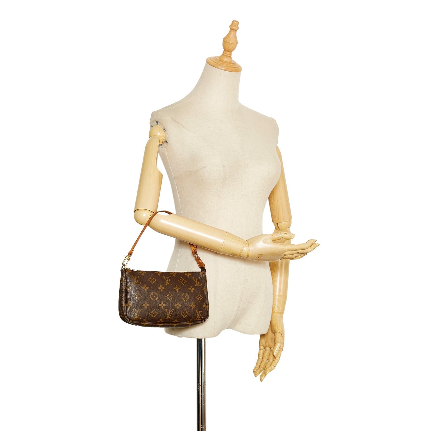 LOUIS VUITTON Monogram Pochette Accessoires Brown Clutch