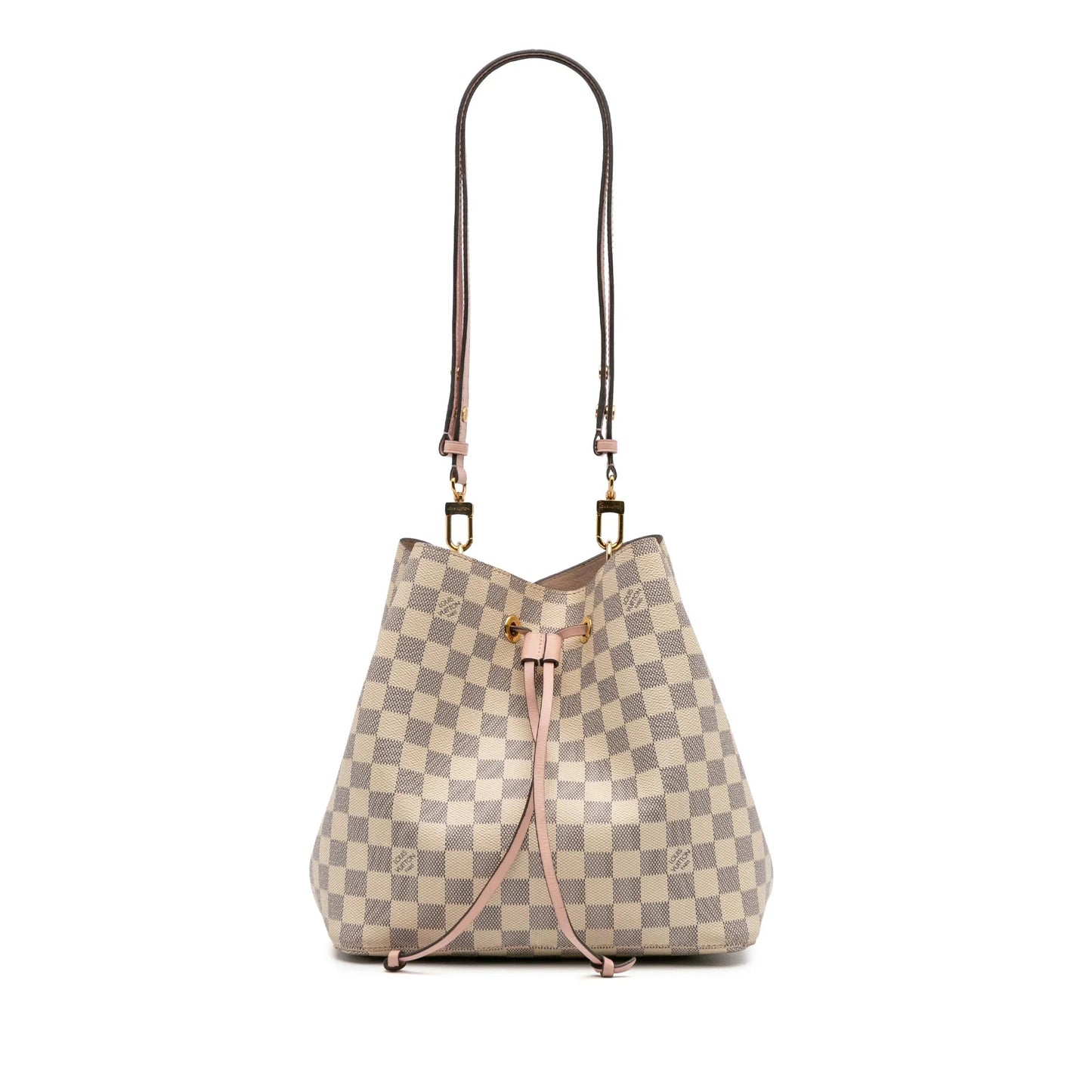 White Louis Vuitton Damier Azur Neonoe MM Bucket Bag