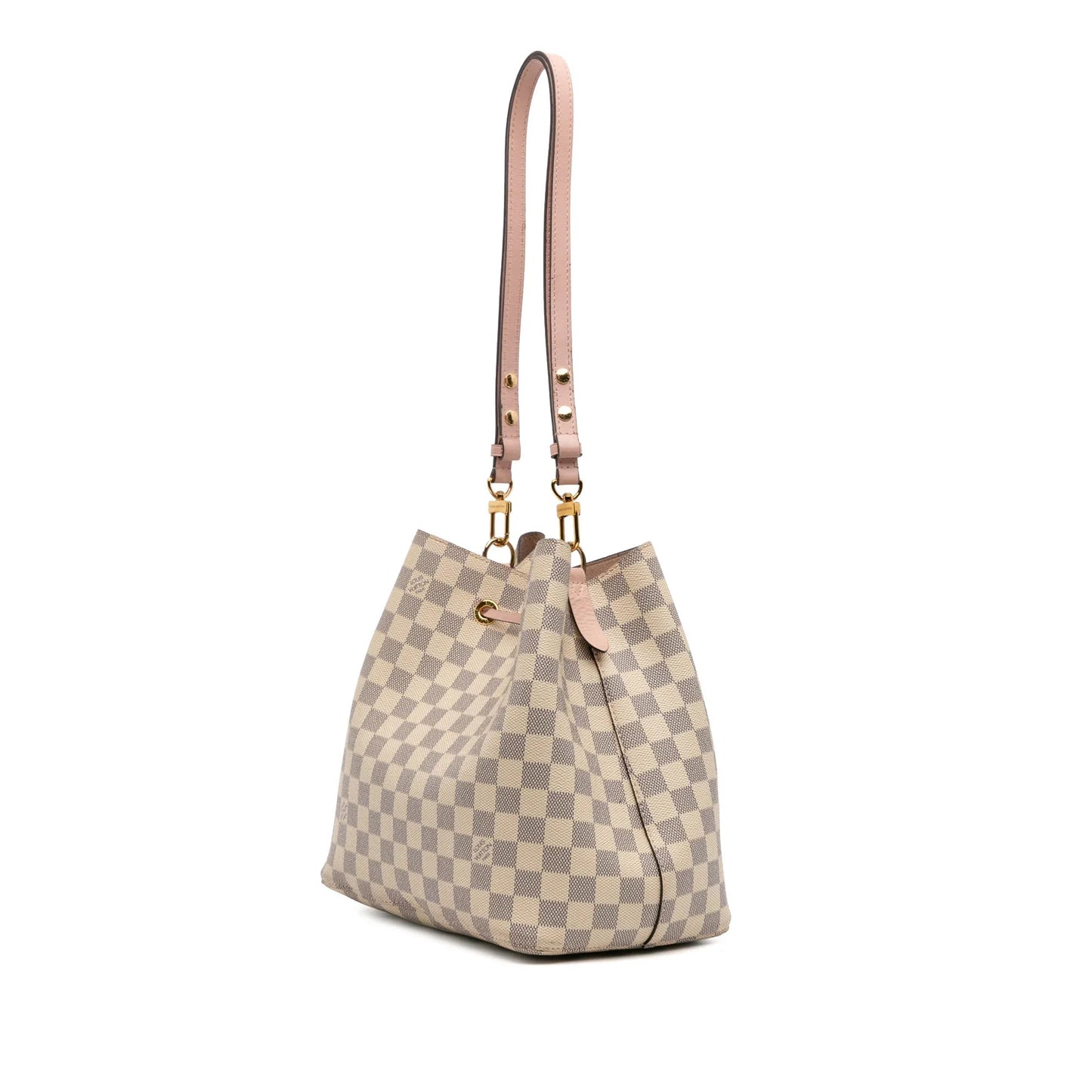 White Louis Vuitton Damier Azur Neonoe MM Bucket Bag