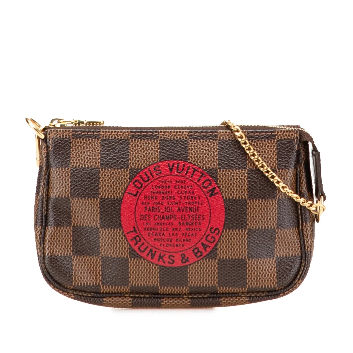 Brown Louis Vuitton Damier Ebene Trunks and Bags Mini Pochette Accessoires