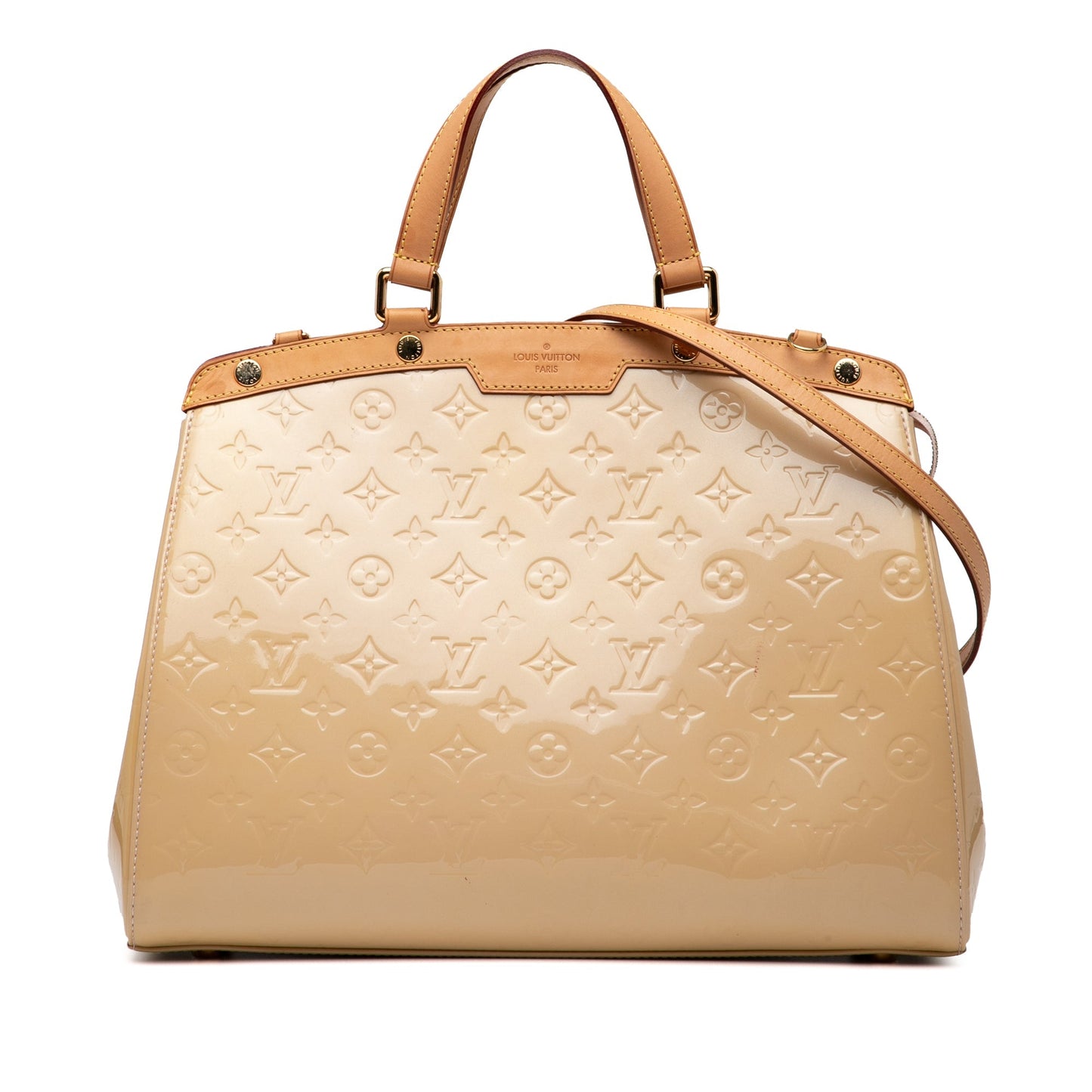 Brown Louis Vuitton Monogram Vernis Brea GM Satchel