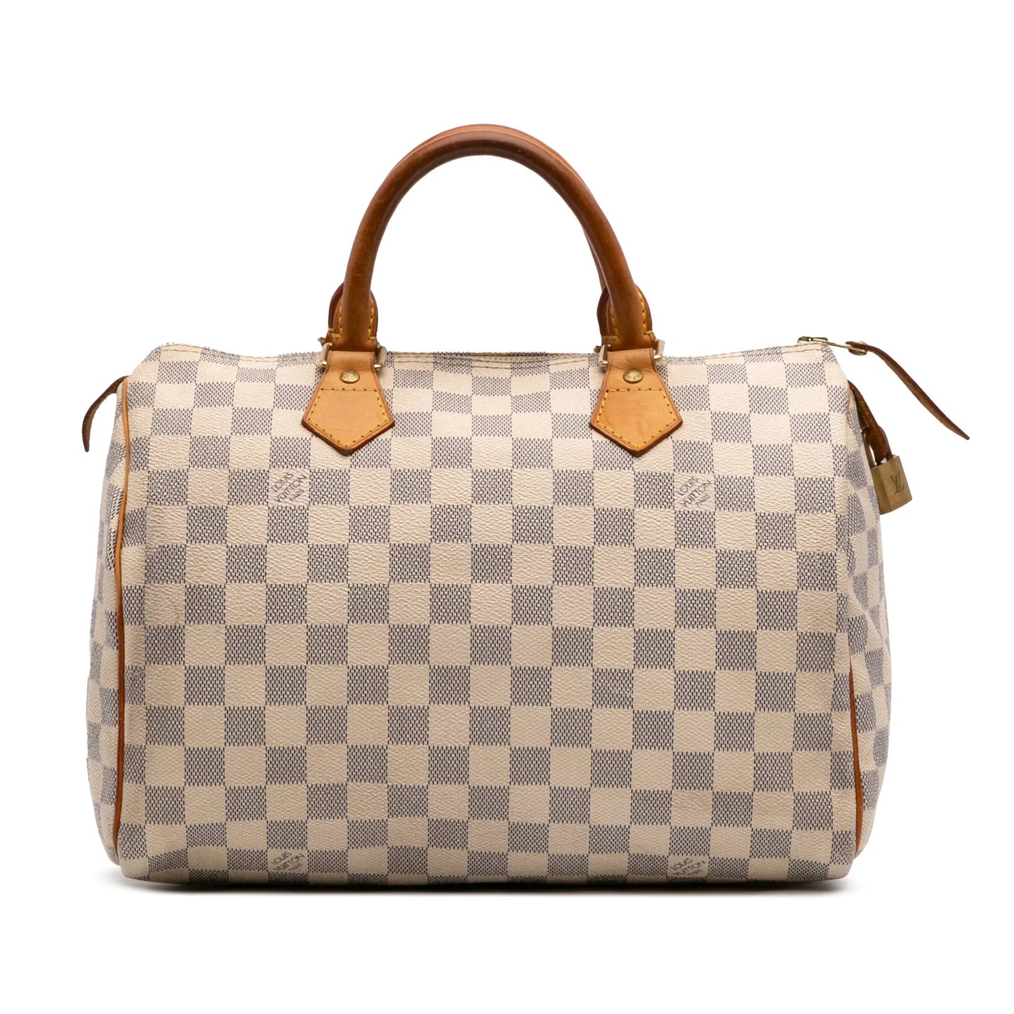 White Louis Vuitton Damier Azur Speedy 30 Boston Bag