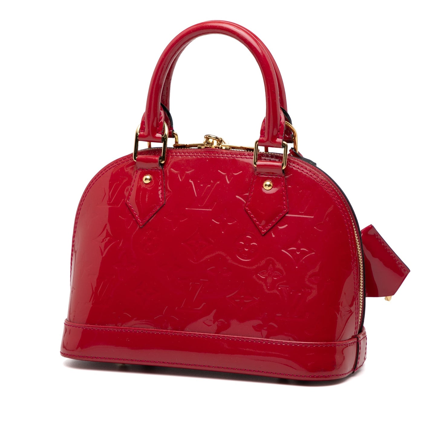 Red Louis Vuitton Monogram Vernis Alma BB Satchel