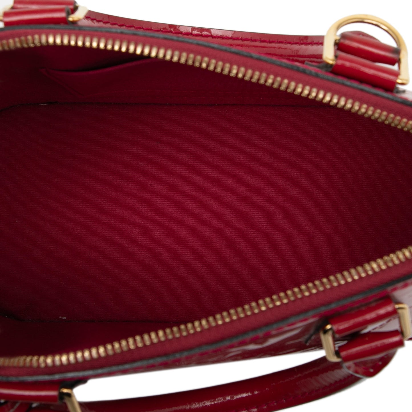 Red Louis Vuitton Monogram Vernis Alma BB Satchel