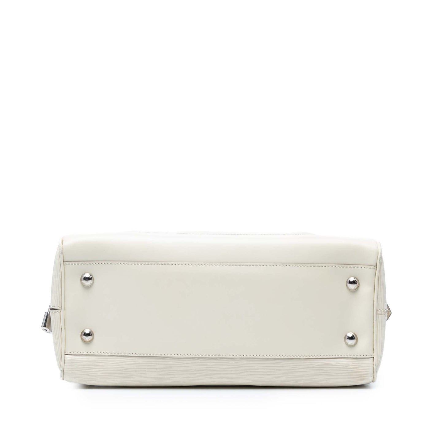 White Louis Vuitton Epi Bowling Montaigne GM Handbag