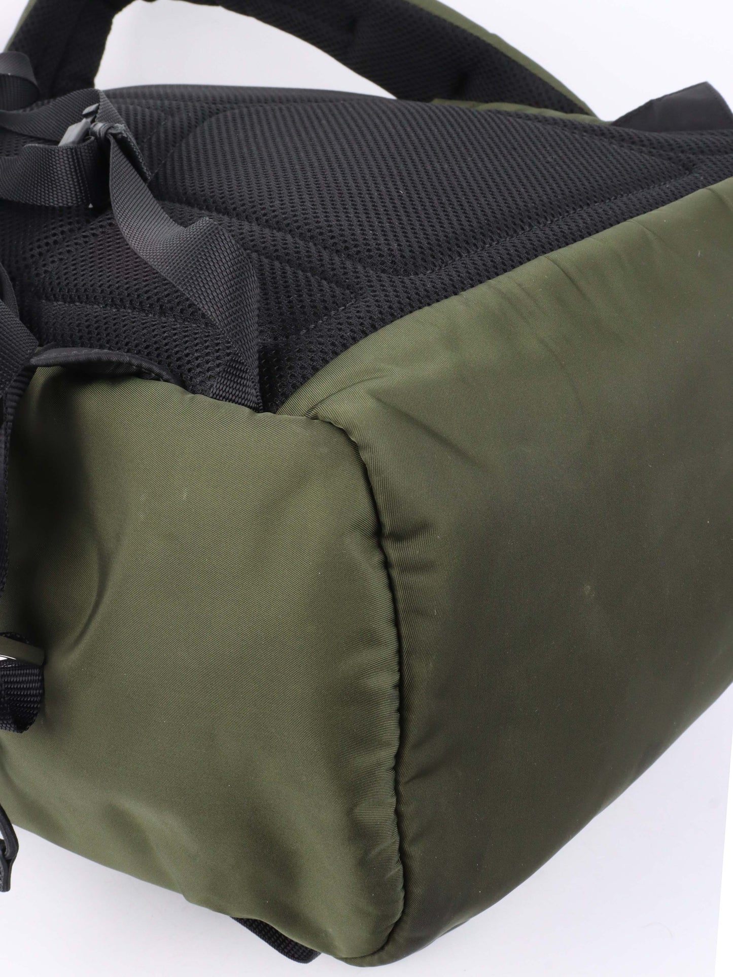Prada Green Nylon Buckled Backpack.