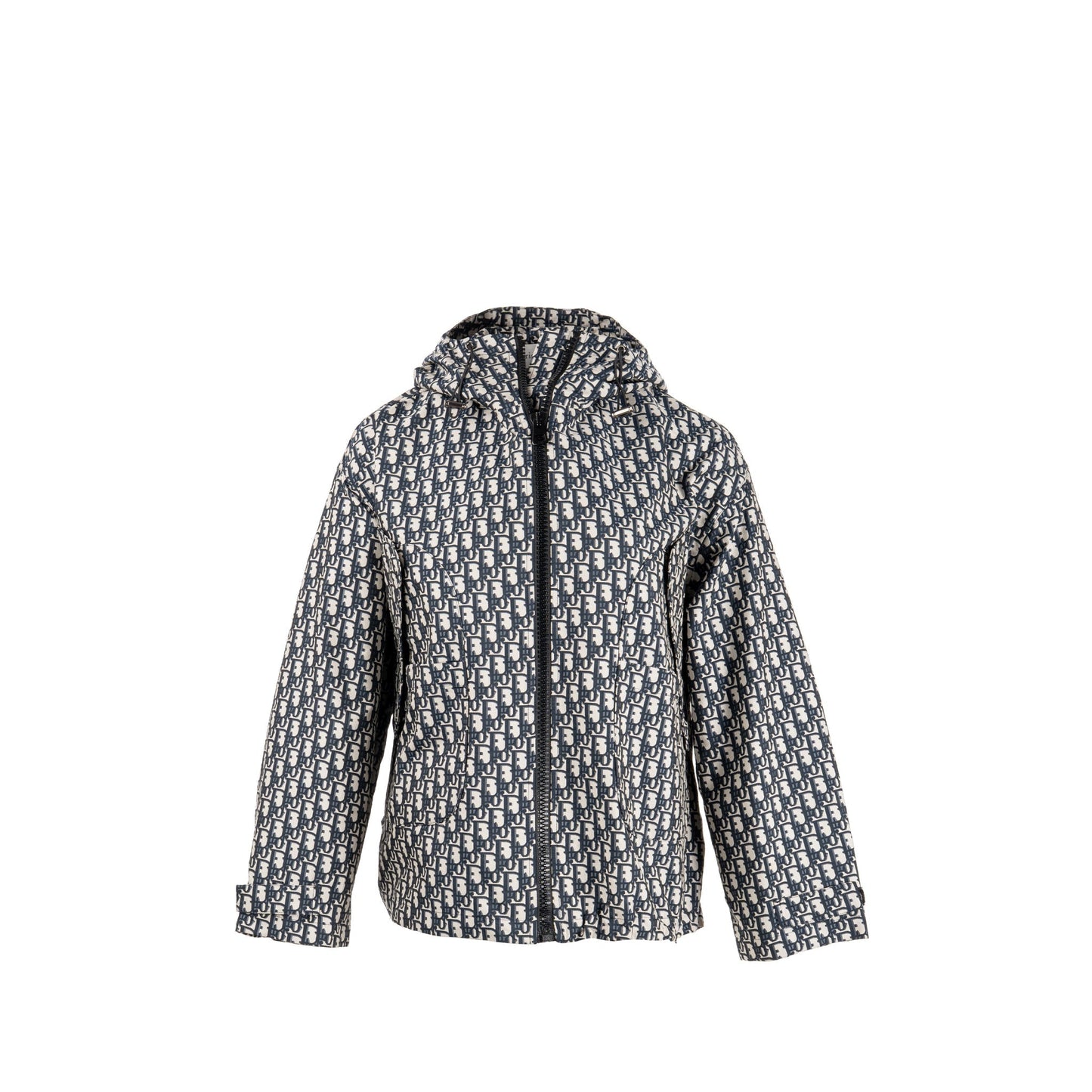Dior Size Dior Oblique Motif Hooded Jacket Polyester Blue
