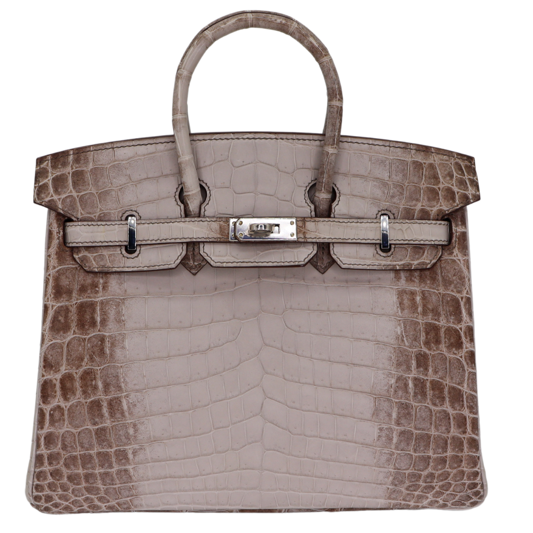 Hermes25cm Birkin Gris Cendre Matte Niloticus Crocodile Palladium Hardware