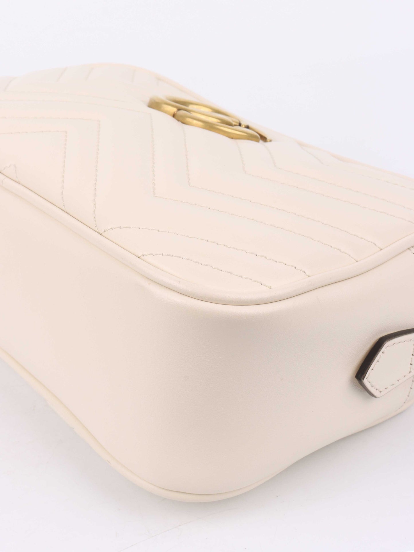 Gucci Small White Marmont Camera Bag