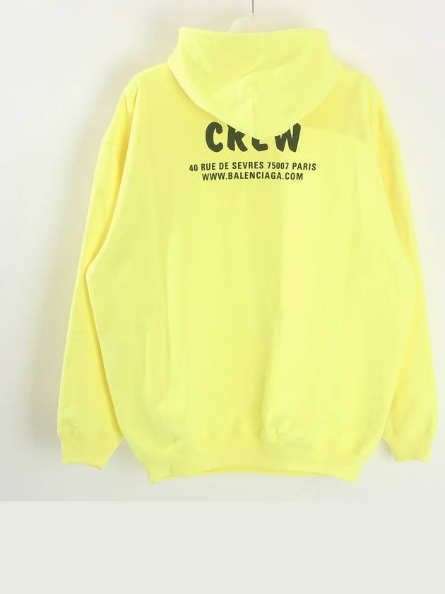 Luxury Balenciaga Trending 2026 Crew Logo Print Oversized Hoodie Yellow