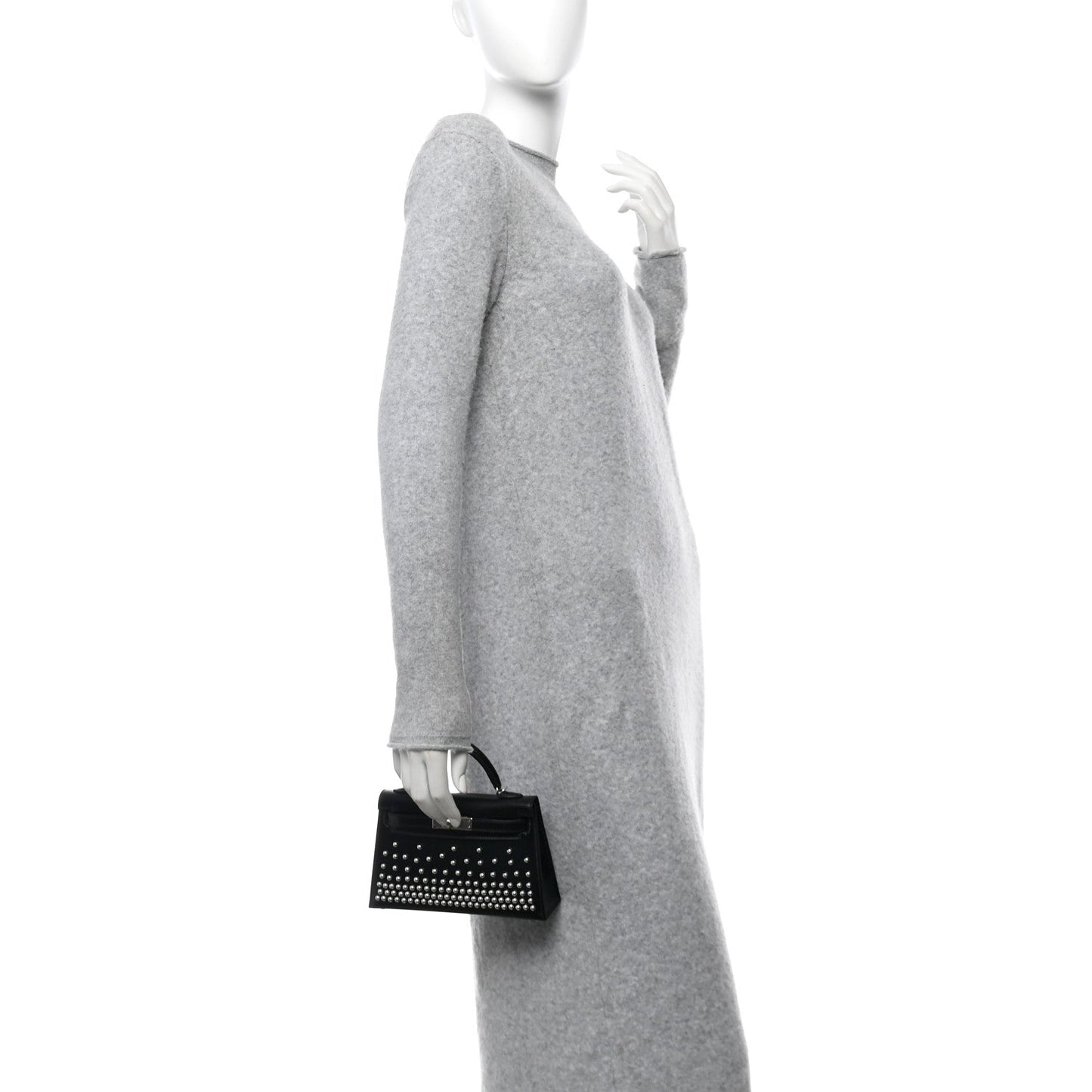 Hermes Box Studded Clouté Mini Kelly Sellier 20 Black