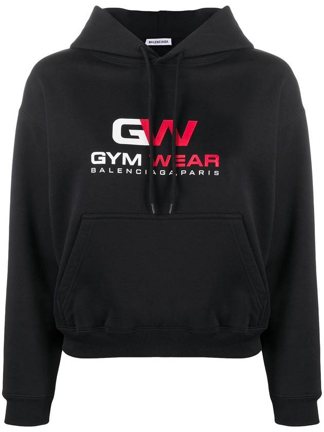 Luxury Balenciaga Trending 2026 Gymwear Logo Cotton Hoodie Black
