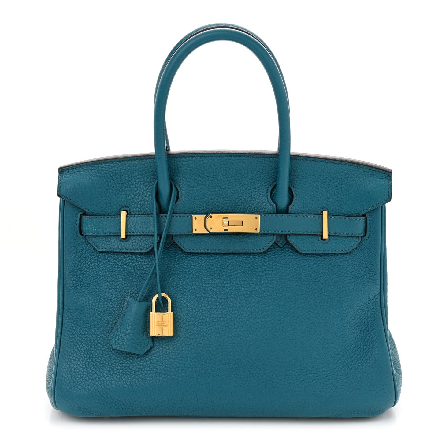 Hermes Taurillon Clemence Birkin 30 Bleu Izmir