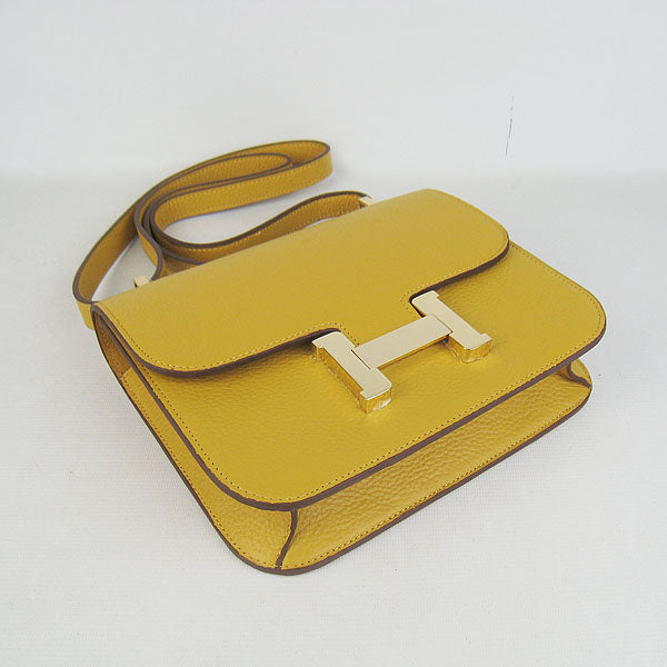 Luxury Hermes Constance Cowskin Leather Bag H017 yellow golden
