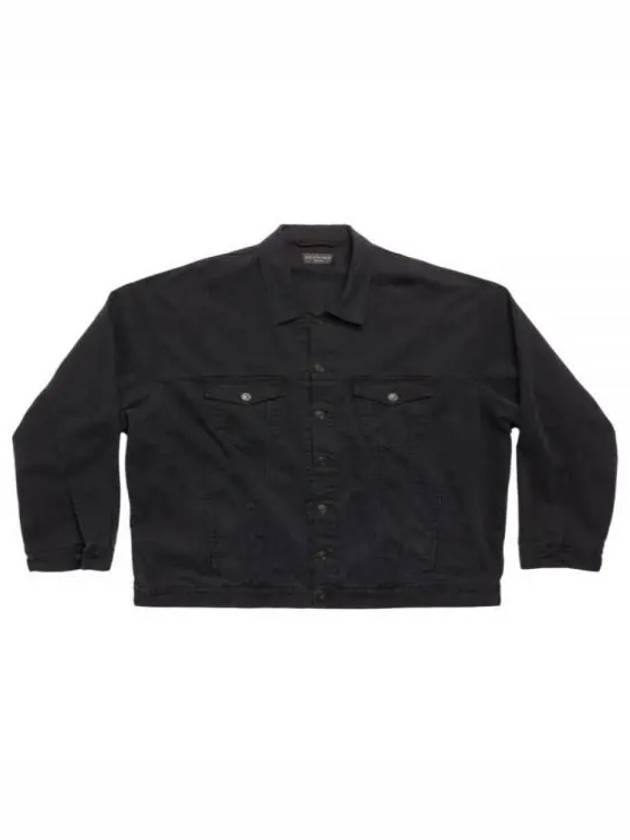 Luxury Balenciaga Trending 2026 Back Taped Denim Jacket Black