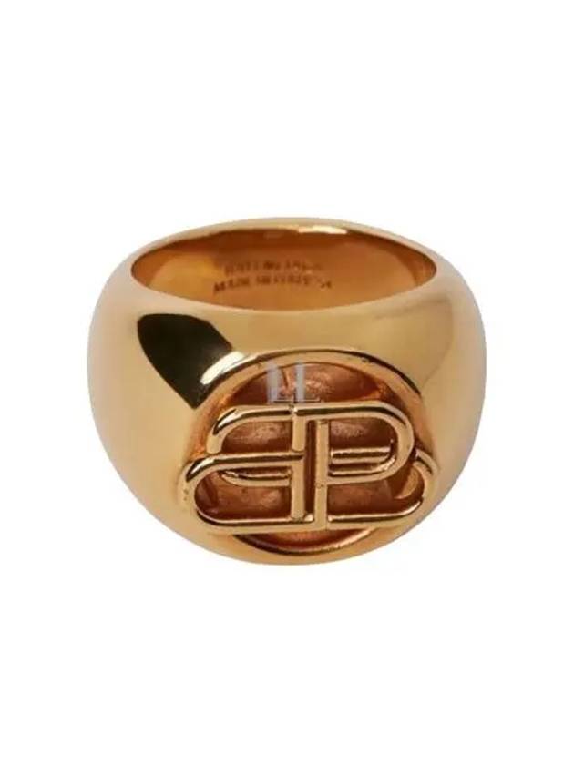 Luxury Balenciaga Trending 2026 BB Signet Ring Gold