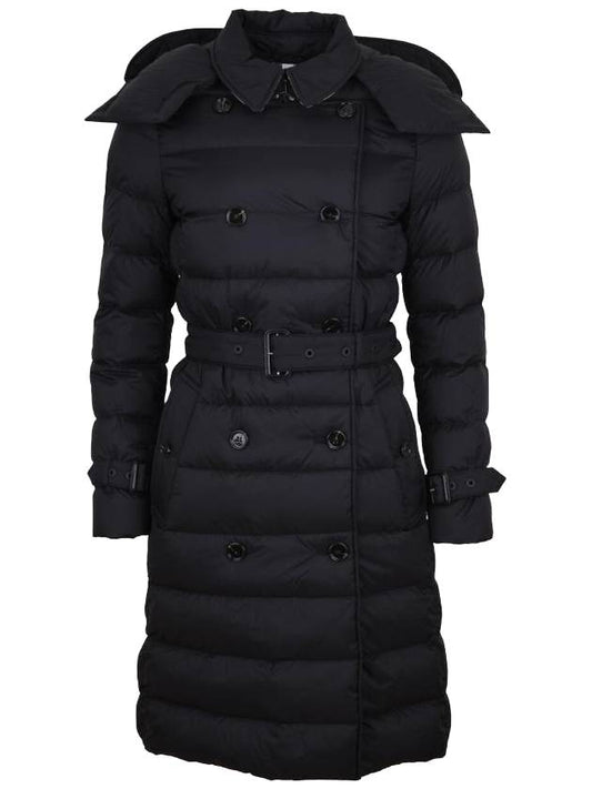 Luxury Burberry WoMen's Double Breasted Hooded Padded Black