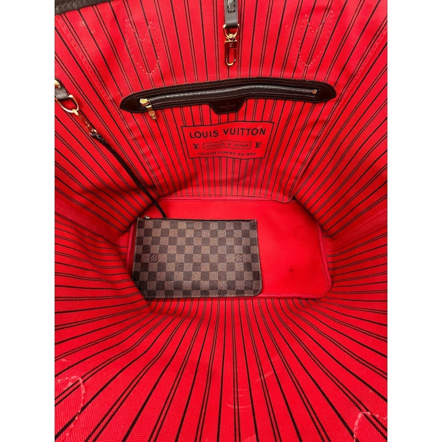 Louis Vuitton Damier Ebene Neverfull GM w/ Pouch